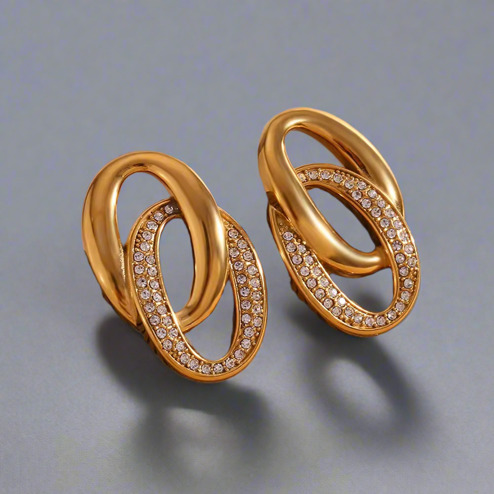 18K Gold Plated Intertwined Hoop Earrings