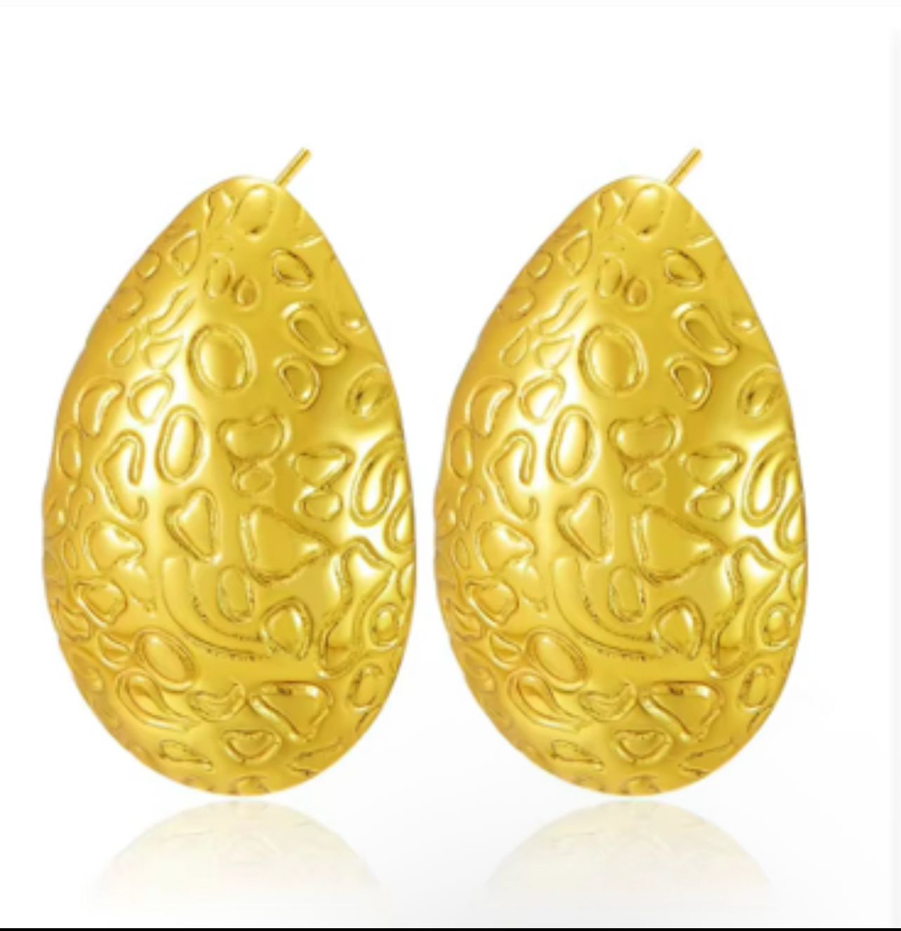 Abstract Textured Drop Earrings | 18K Gold Waterproof Anti-Tarnish