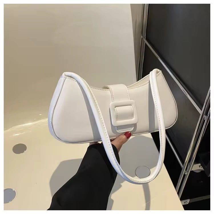 Buckle Baguette Shoulder Bag