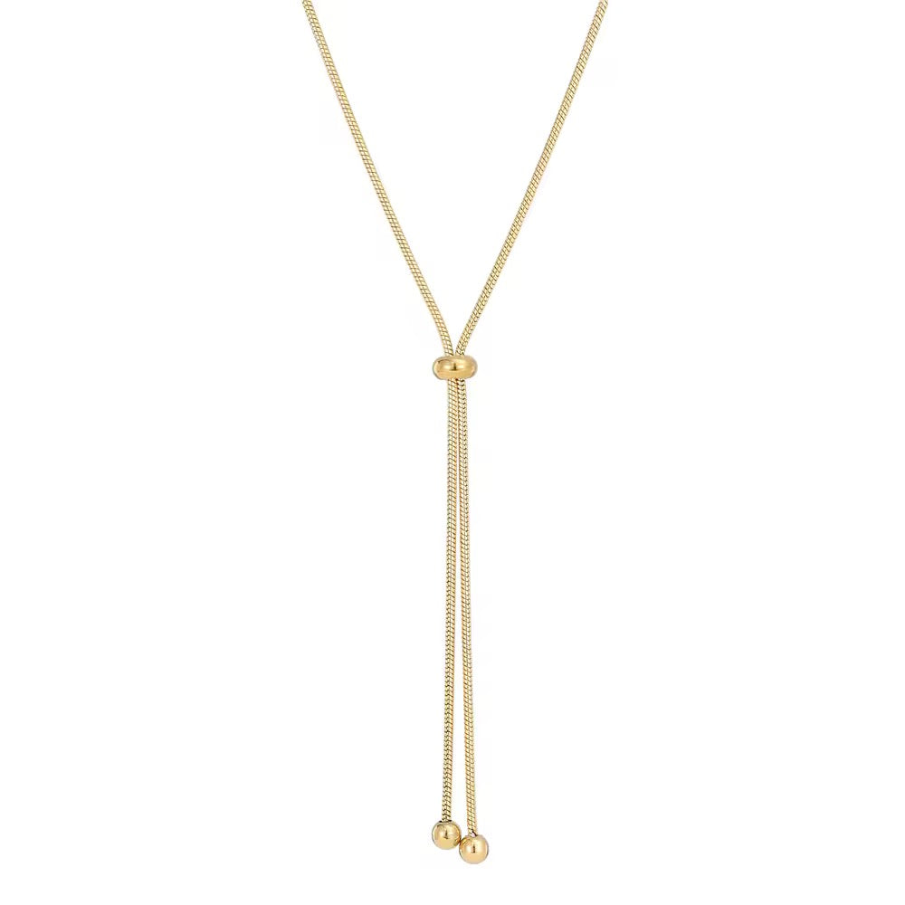 18K Gold Plated Adjustable Drop Chain Necklace