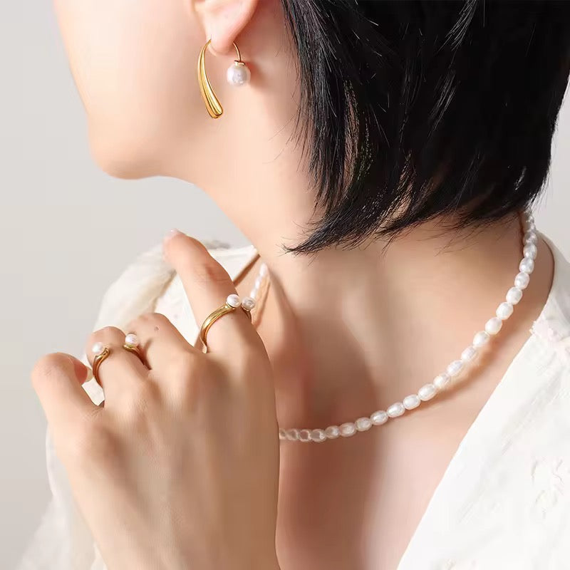 18K Gold Plated Pearl Drop Earrings