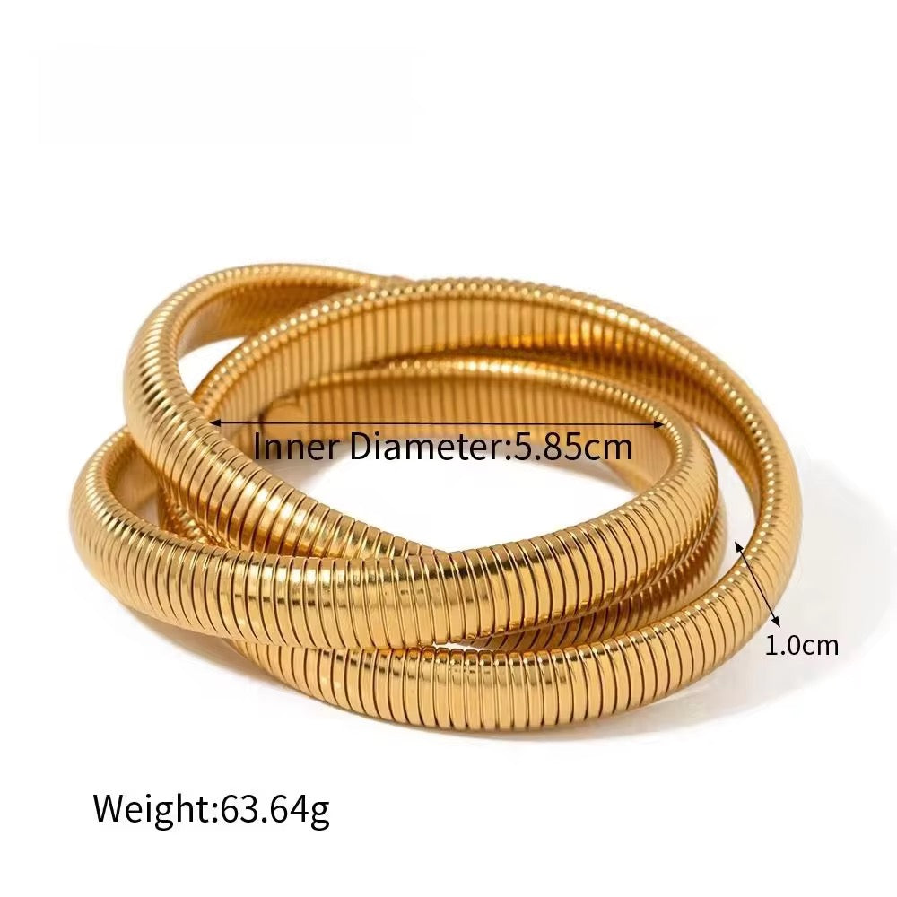 18K Gold Plated Multi-Coil Bracelet