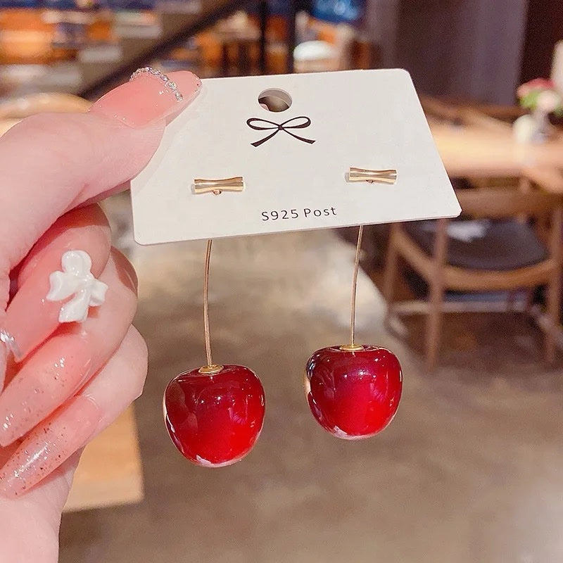 Cute Cherry Dangling Earrings