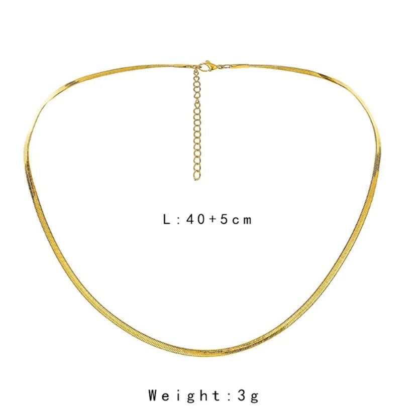 18K Gold Plated Titanium Steel Snake Chain Necklace