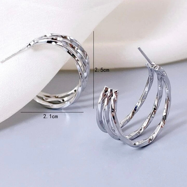 Triple Hoop Elegance Earrings
