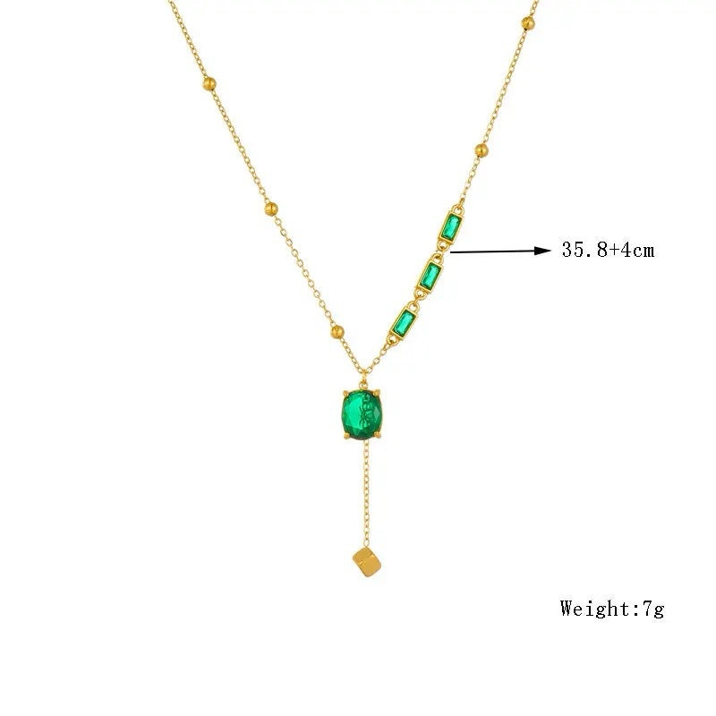 Tassel Emerald Necklace