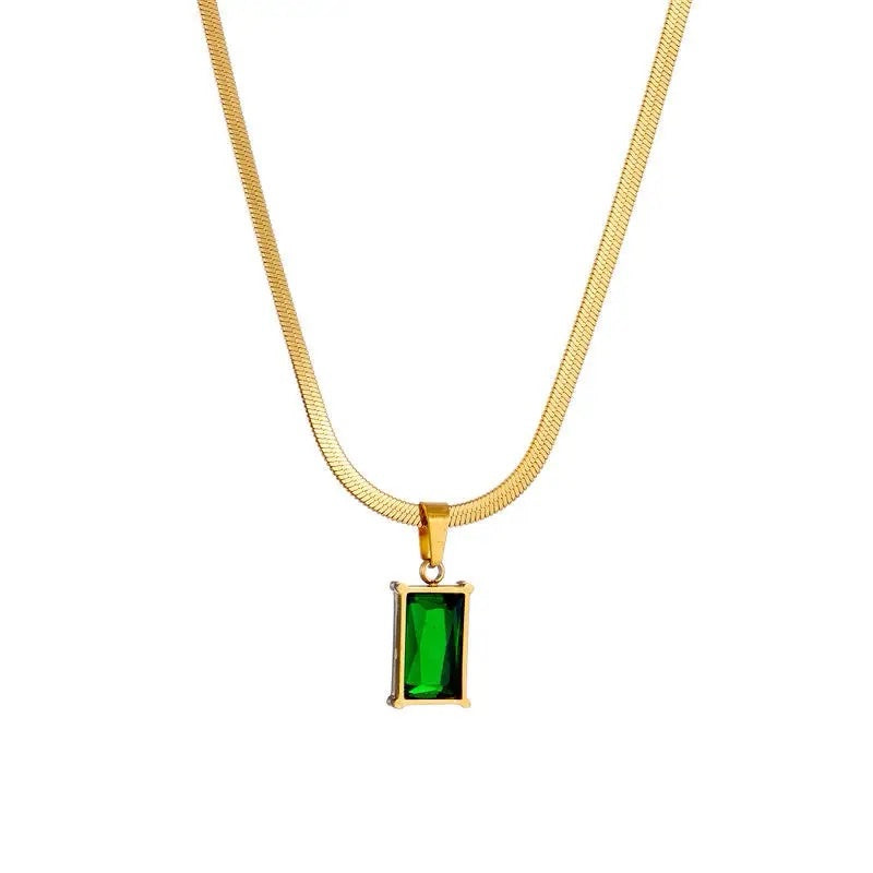 Mica Green Pendant Necklace