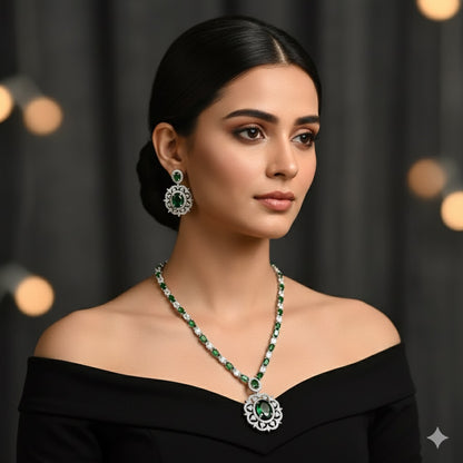 Emerald Glow AD Necklace Set