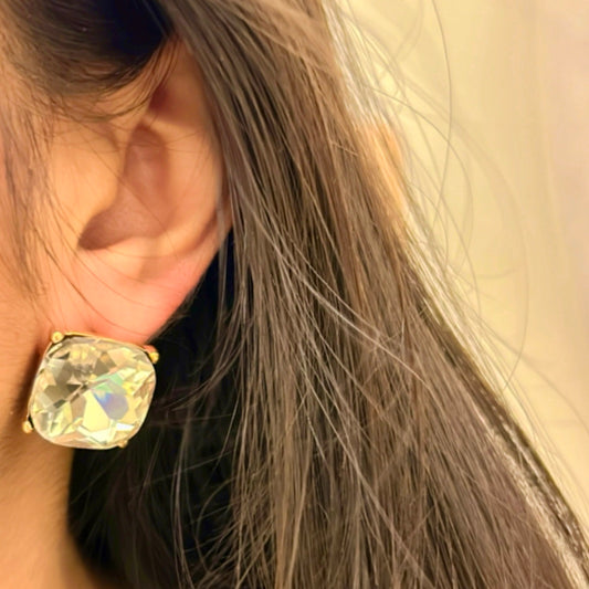 Crystal Clarity Transparent Stud Earrings