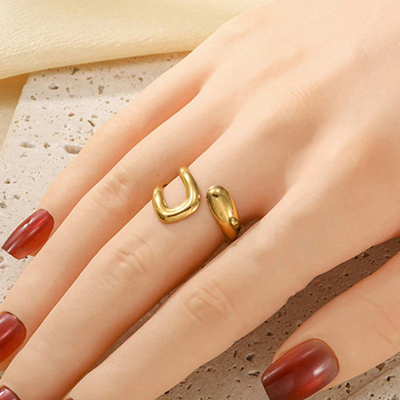 18K Gold-Plated Sculpted Open Ring