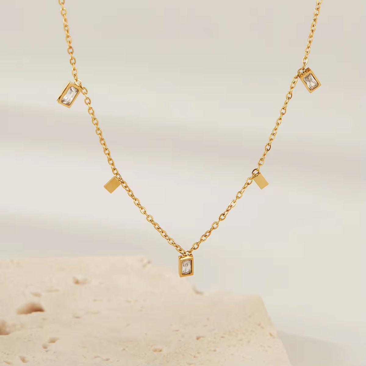 Dainty 18K Gold Plated Minimal Charm Necklace – Waterproof & Skin Safe