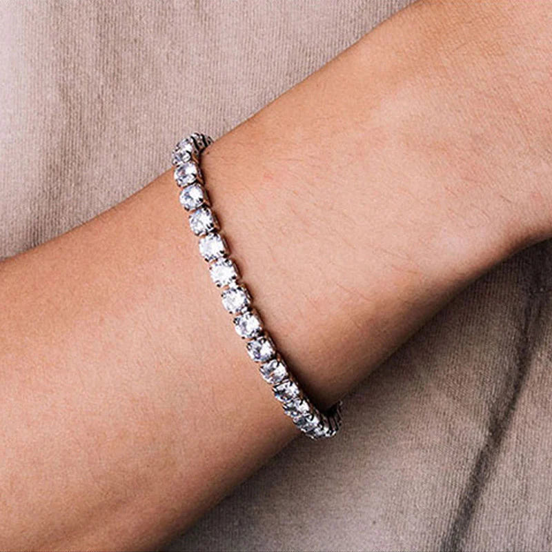 Silver Plated CZ Tennis Bracelet – Round Cut, Anti Tarnish & Skin Safe