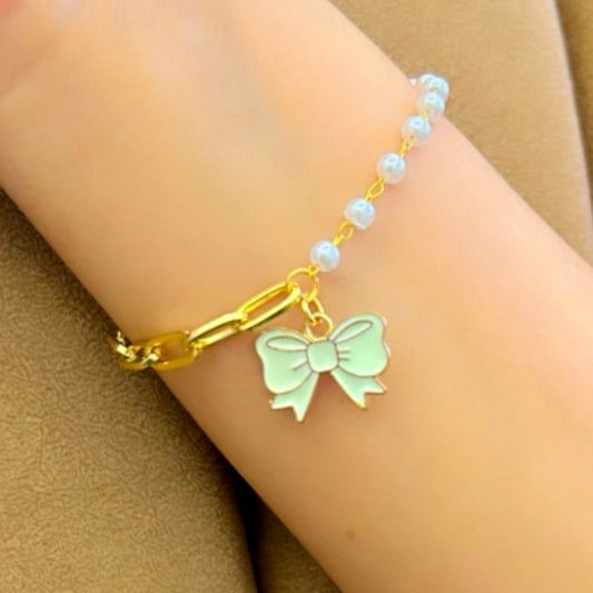 White Bow Bracelet