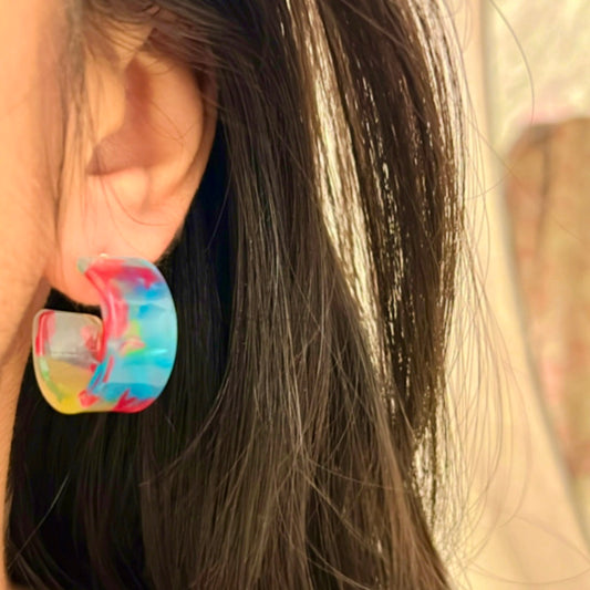 Colorful Cascade Hoop Earrings