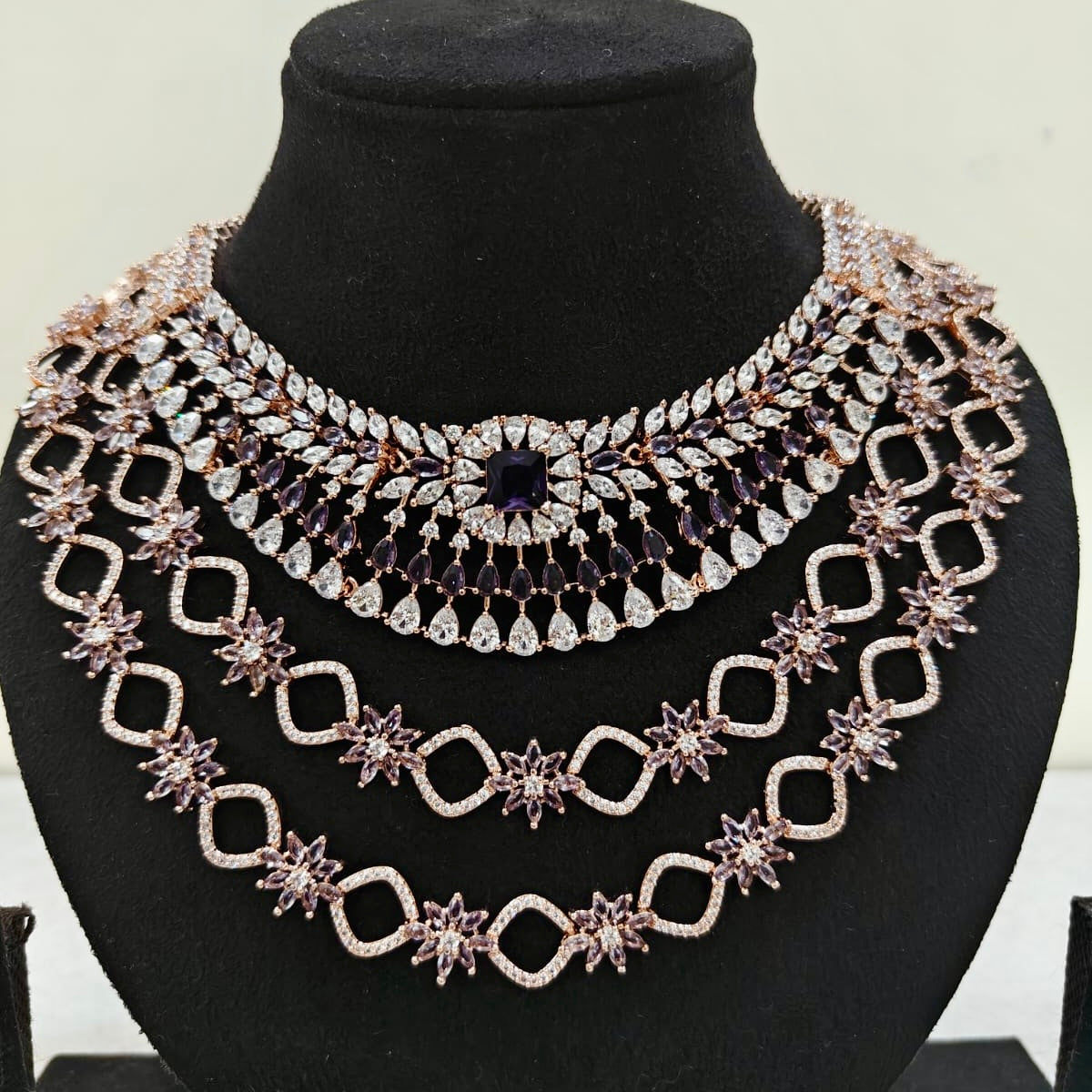 Close-Up of Purple Stone Necklace Design