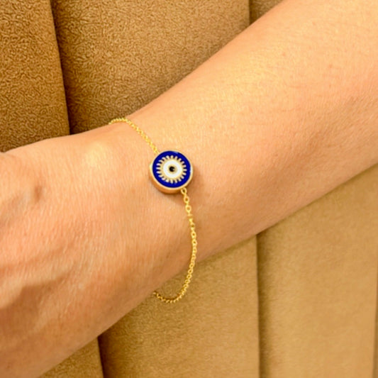 Regal Sapphire Sentinel Evil Eye Bracelet