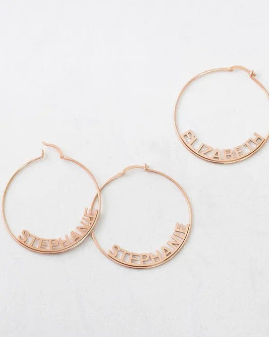 Exquisite Monogram Hoop Earrings