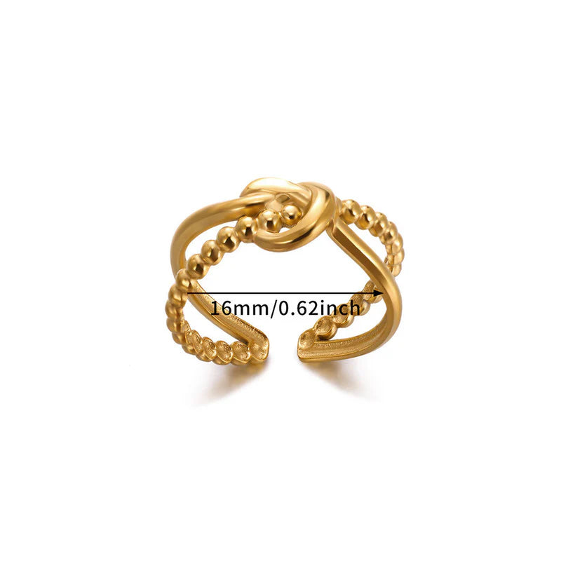 18K Gold Plated Adjustable Knot Ring – Waterproof & Skin Safe