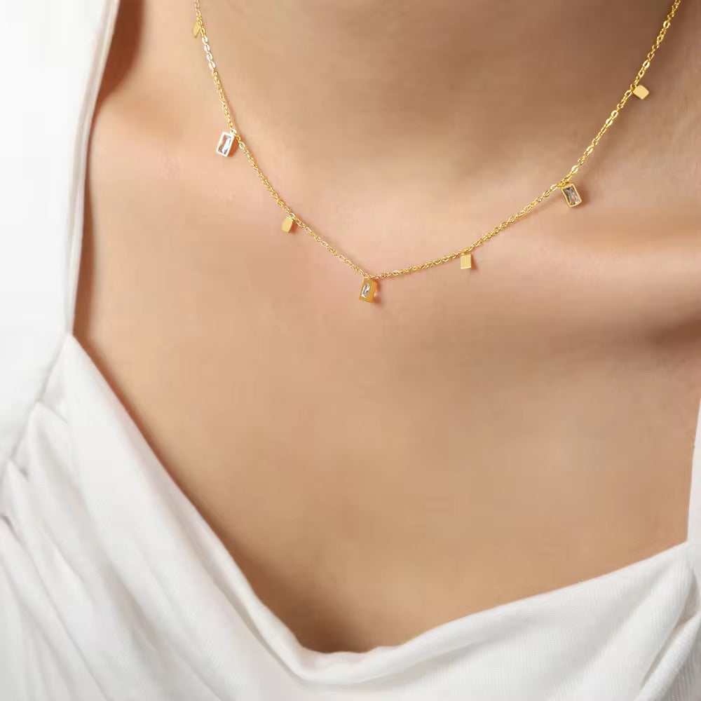 Dainty 18K Gold Plated Minimal Charm Necklace – Waterproof & Skin Safe