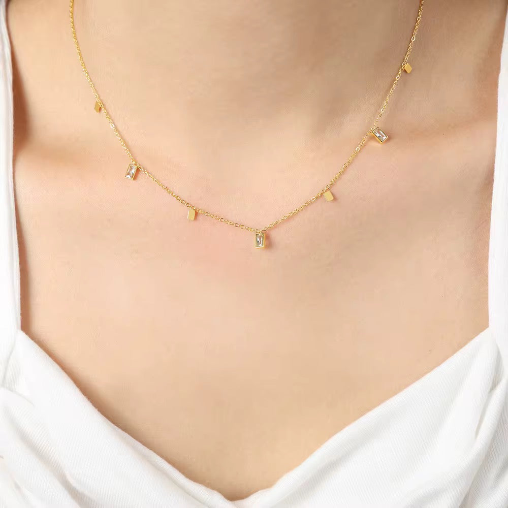 Dainty 18K Gold Plated Minimal Charm Necklace – Waterproof & Skin Safe