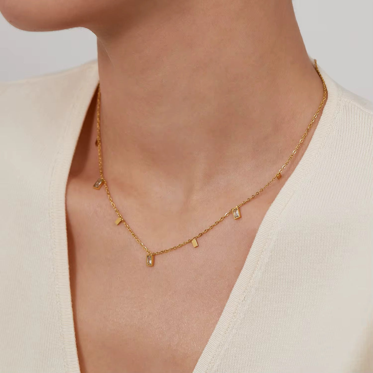 Dainty 18K Gold Plated Minimal Charm Necklace – Waterproof & Skin Safe