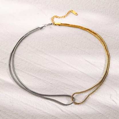 Dual Tone Knot Necklace | 18K Gold Plated Elegant Design