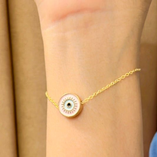 Blushing Rose Guardian Evil Eye Bracelet