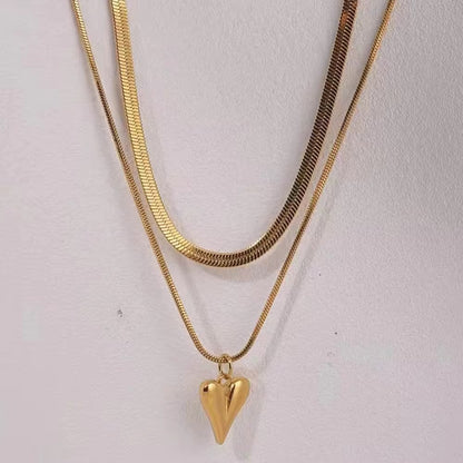 18K Gold Plated Heart Pendant Necklace – Waterproof & Skin Safe