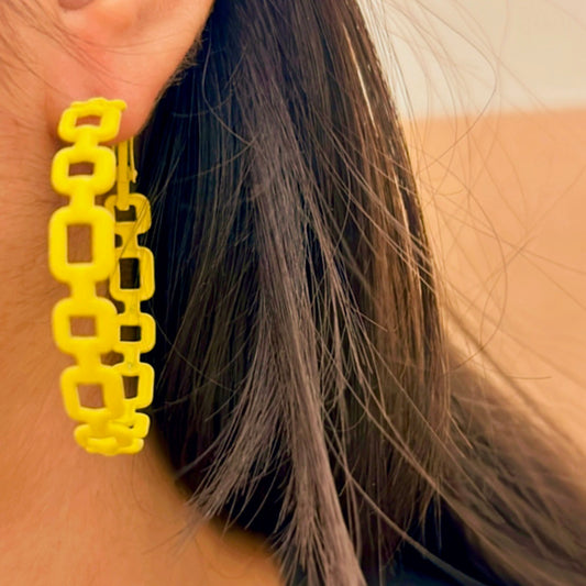 Sunshine Glow Circular Cut Hoop Earrings