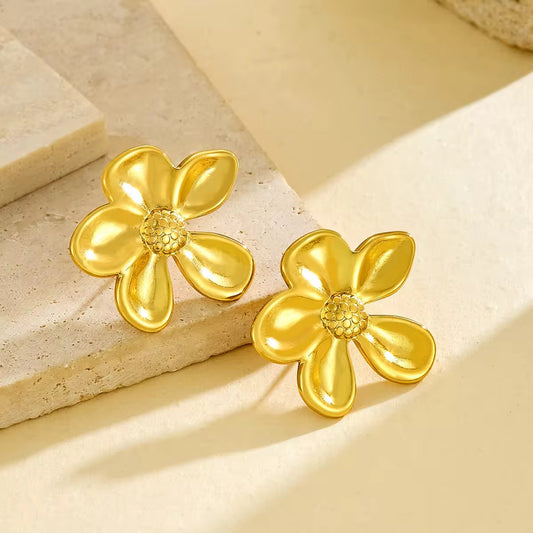Bloom Petal Earrings | 18K Gold Floral Waterproof