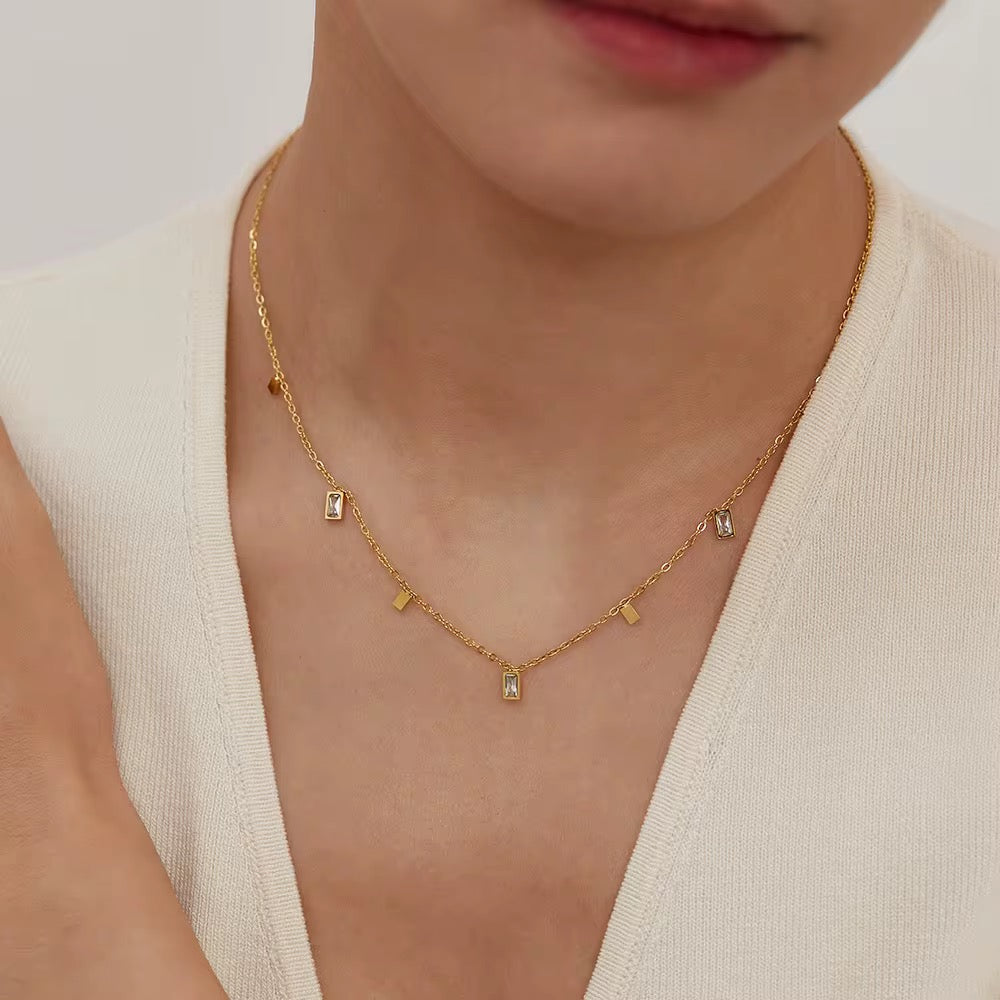 Dainty 18K Gold Plated Minimal Charm Necklace – Waterproof & Skin Safe