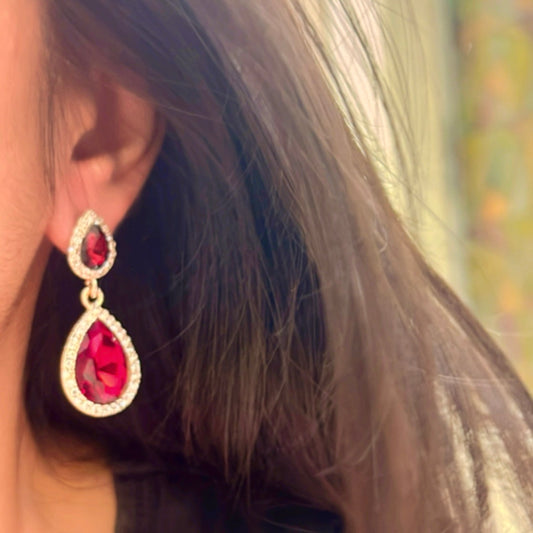 Scarlet Ember Drop Earrings
