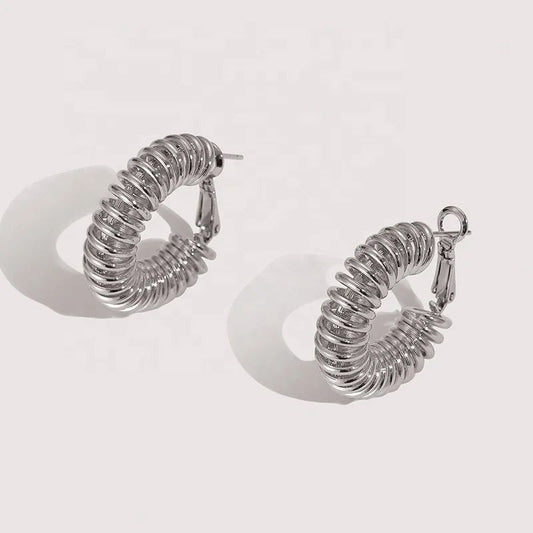 Silver Spiral Essence Earrings