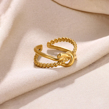 18K Gold Plated Adjustable Knot Ring – Waterproof & Skin Safe