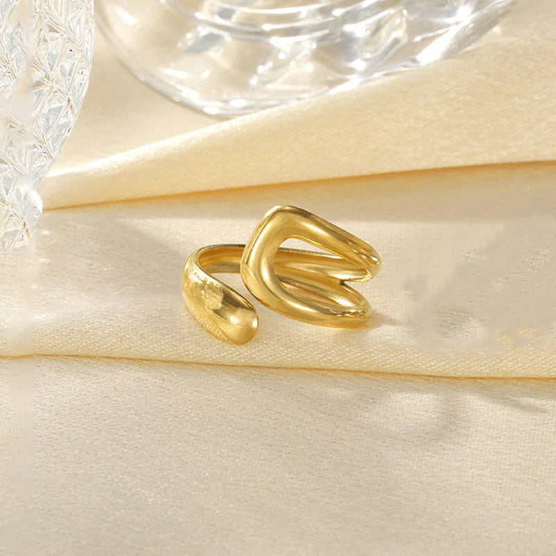18K Gold-Plated Sculpted Open Ring