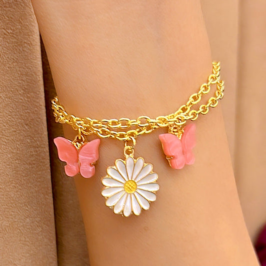 Blushing Butterflies &amp; Daisy Delight Bracelet