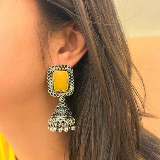 Golden Aura Yellow Jhumka