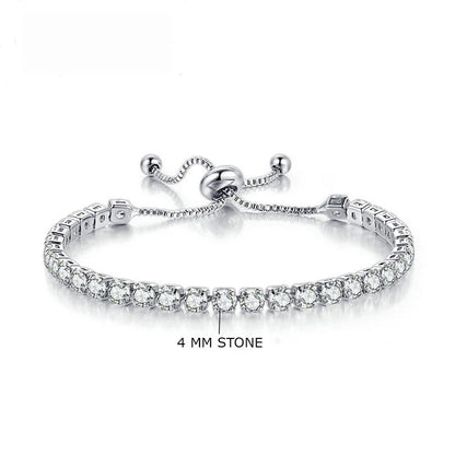 Silver Plated CZ Tennis Bracelet – Round Cut, Anti Tarnish & Skin Safe