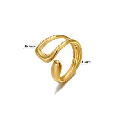 18K Gold-Plated Sculpted Open Ring