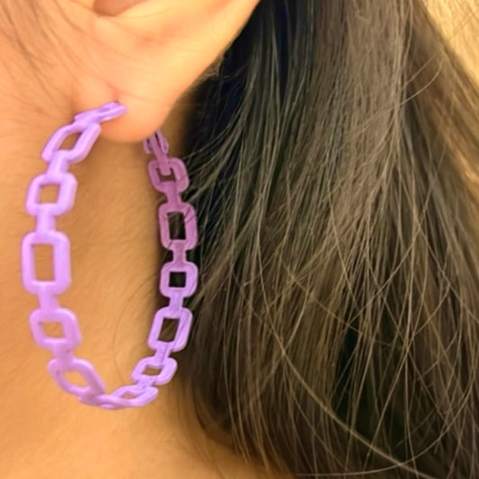 Lavender Dream Circular Cut Hoop Earrings