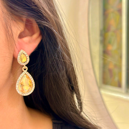 Golden Sunbeam Drop Earrings