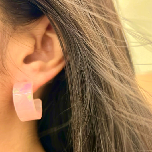 Rosé Serenity Self-Print Hoop Earrings