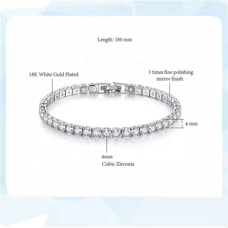 18K Gold Plated Classic Tennis Bracelet