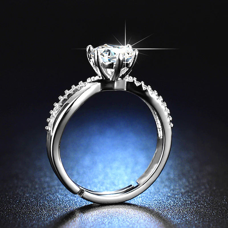 Silver Plated AD Studded Adjustable Ring – Anti Tarnish & Skin Safe