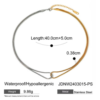 Dual Tone Knot Necklace | 18K Gold Plated Elegant Design