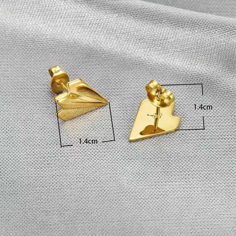 Paper Plane Earrings | 18K Gold Minimal Waterproof