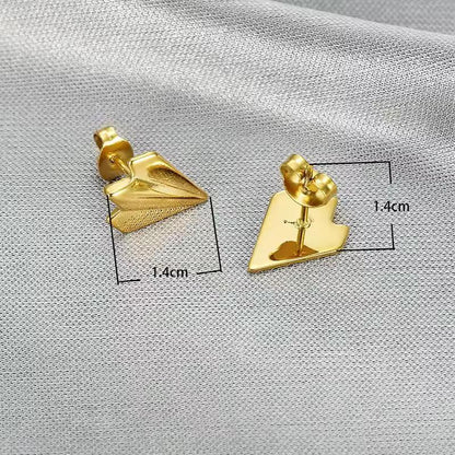 Paper Plane Earrings | 18K Gold Minimal Waterproof