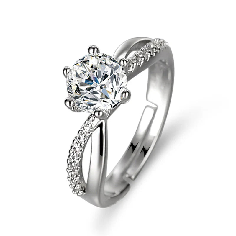 Silver Plated AD Studded Adjustable Ring – Anti Tarnish & Skin Safe