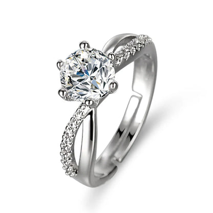 Silver Plated AD Studded Adjustable Ring – Anti Tarnish & Skin Safe