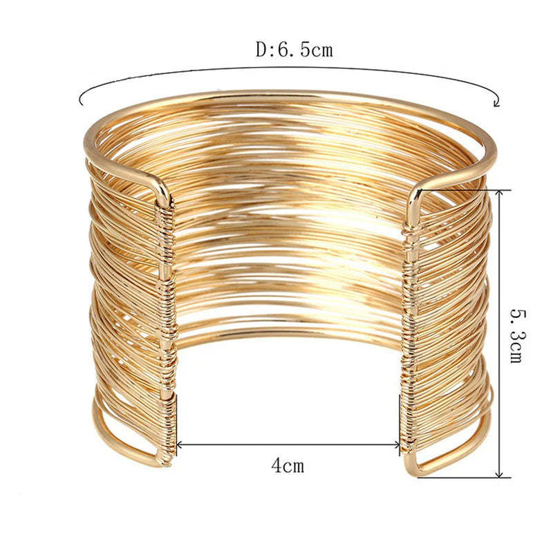 Gold Plated Mesh Cuff Bracelet – Statement Party Wear, Free Size